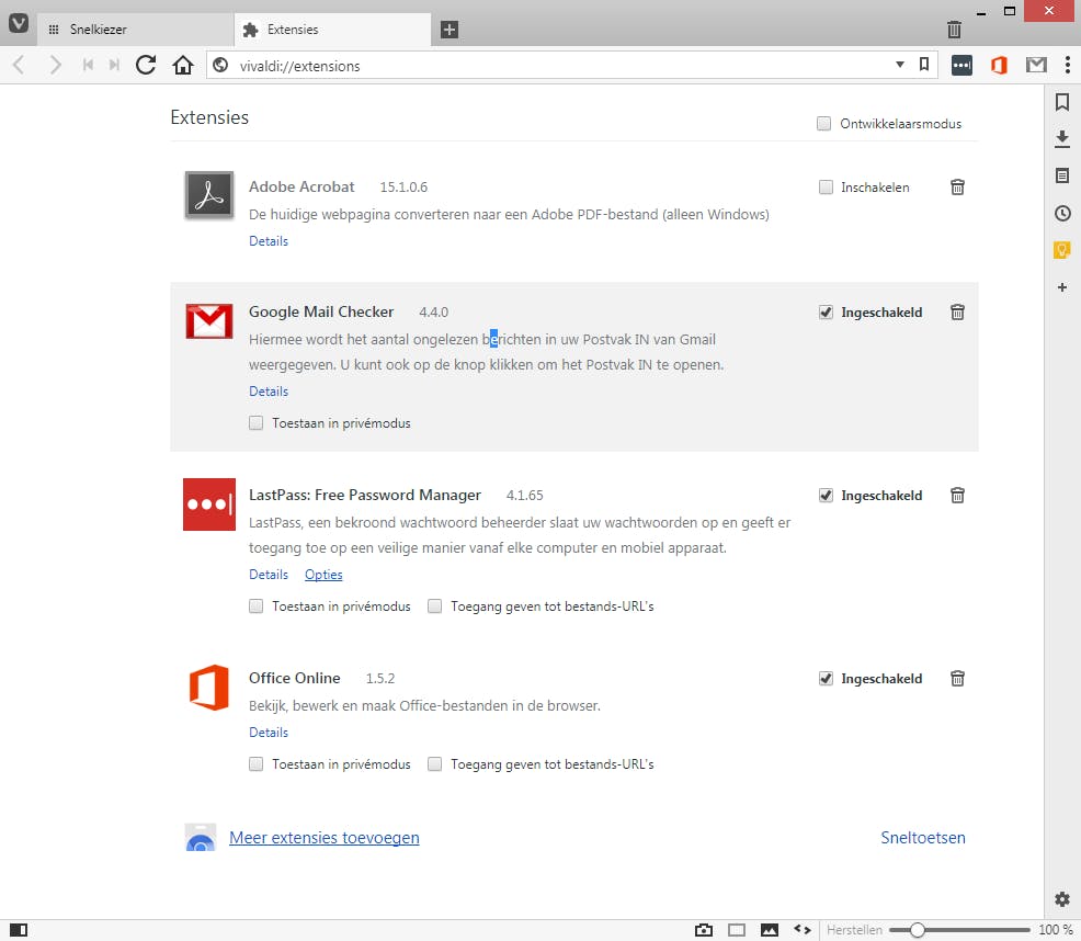 Tip 13 Je kunt de Chrome-extensies gebruiken binnen Vivaldi, maar niet allemaal werken ze helemaal goed.