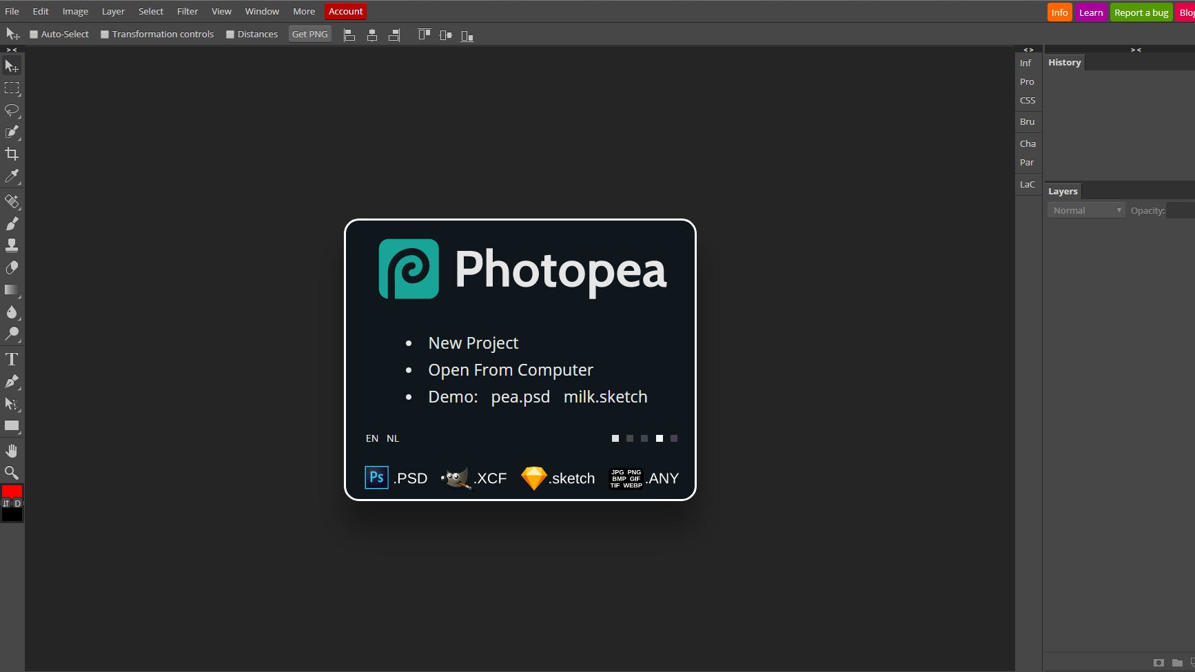 Gratis Photoshop in je browser met Photopea