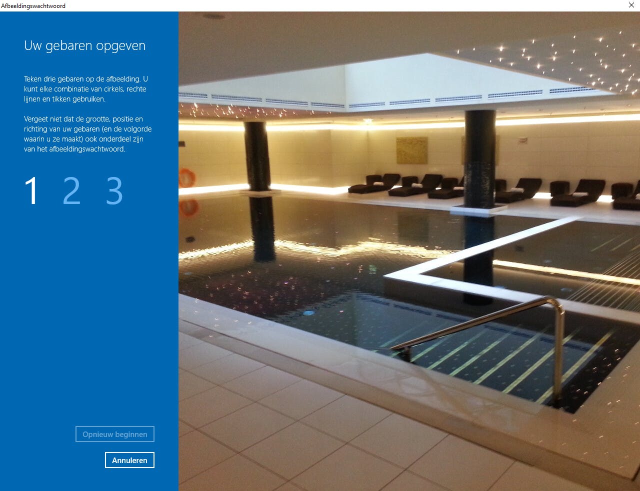 Tip 05 Met het afbeeldingswachtwoord log je in door een vast patroon te tekenen op een foto of afbeelding.