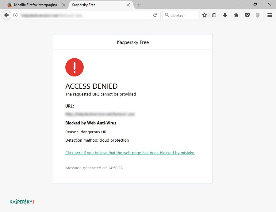 Kaspersky Free beschermt tegen besmette websites.