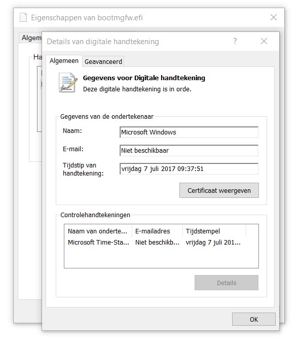 03 Secure Boot handhaaft dat alleen ondertekende binary’s gestart kunnen worden, bijvoorbeeld ondertekend door Microsoft.