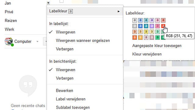 Markeer e-mails in Gmail met een kleurtje