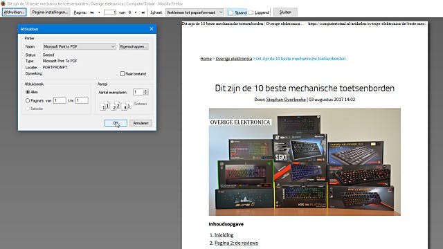 Maak PDF'jes met de PDF-printer in Windows 10