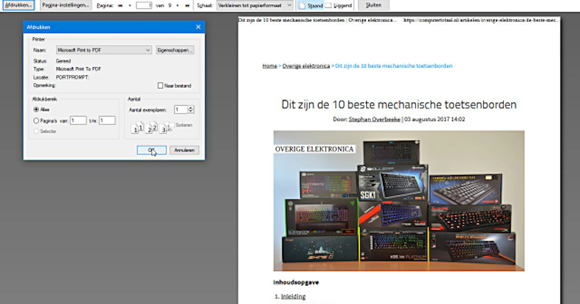 Maak PDF'jes met de PDF-printer in Windows 10