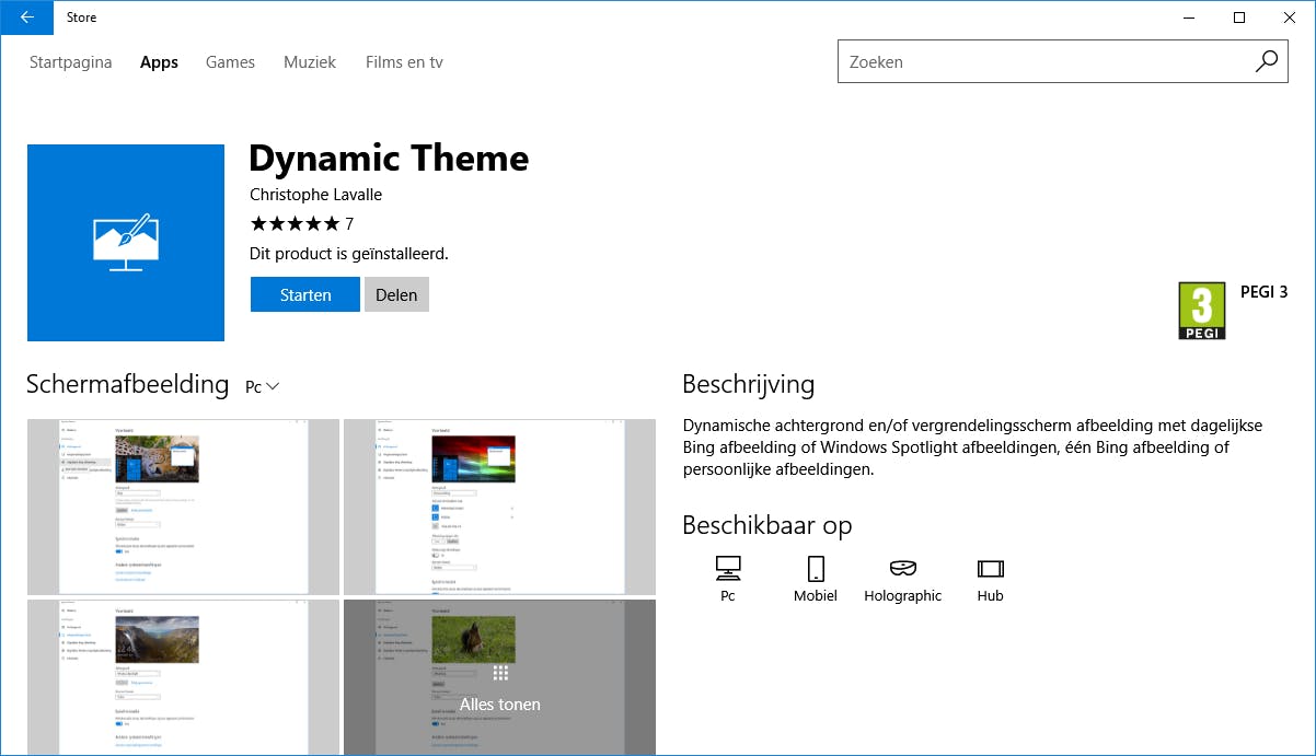 Dynamic Theme ververst je bureaubladachtergrond en aanmeldscherm met een prachtige foto van internet.