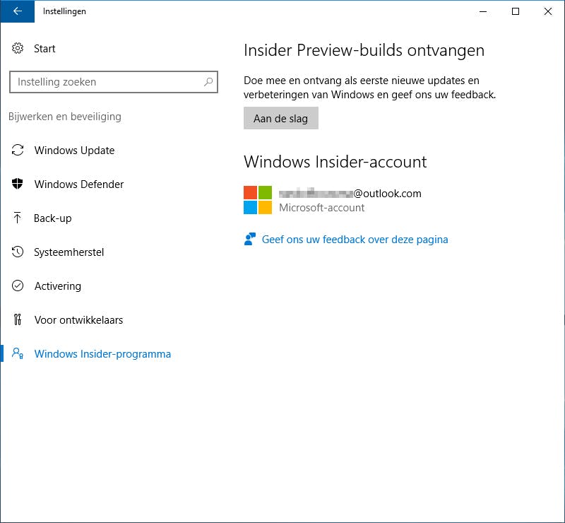 Tip 06 Log hier in met je Microsoft-accountgegevens om je Insider-account te koppelen.