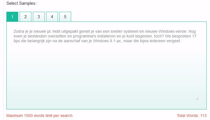 Kopieer de tekst die je wilt controleren op plagiaat.