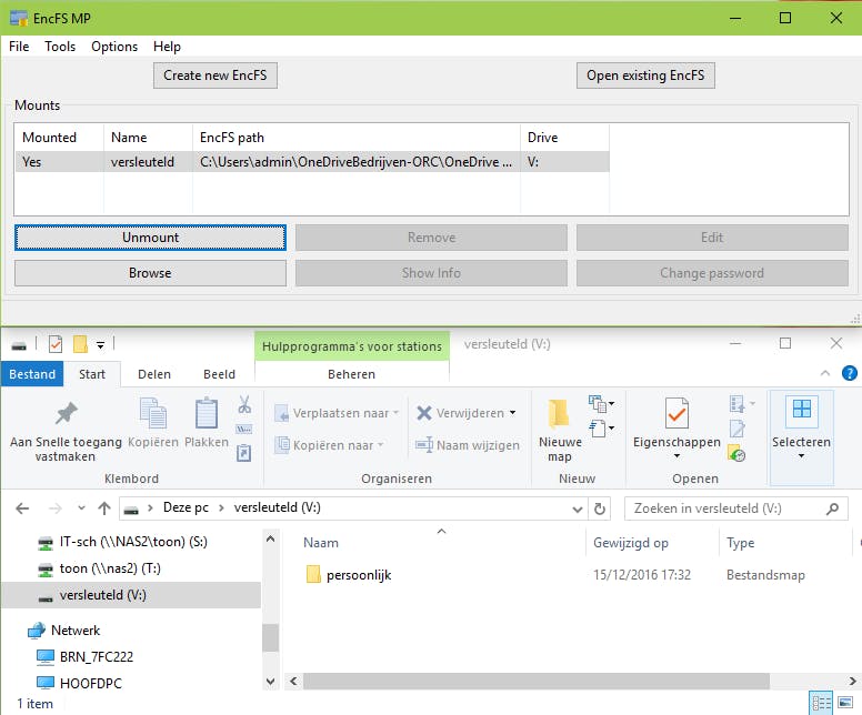 Tip 23 Versleutelde mappen duiken op in de vorm van virtuele stations.
