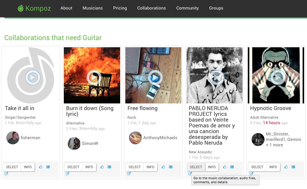 Tip 05 In Kompoz vind je projecten die nog een beetje hulp kunnen gebruiken.