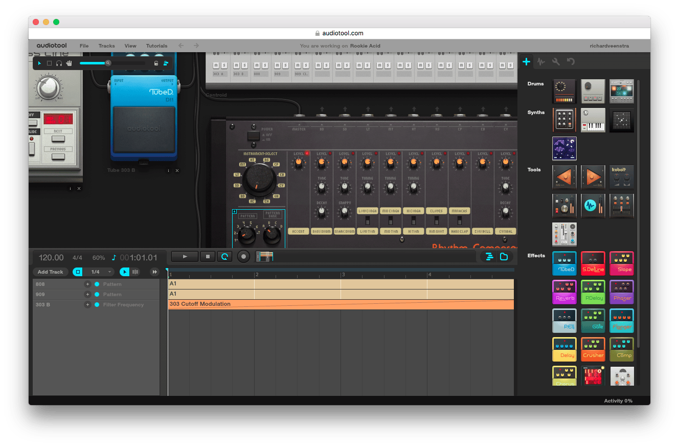 Tip 10 Audiotool is een fantastische gratis app die je gewoon vanuit je browser kunt bedienen.