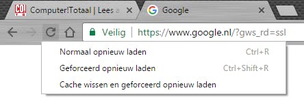 Cache wissen en geforceerd opnieuw laden is een paardenmiddel.
