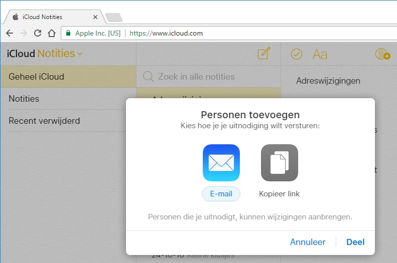 Deel je notities met familieleden of collega’s.