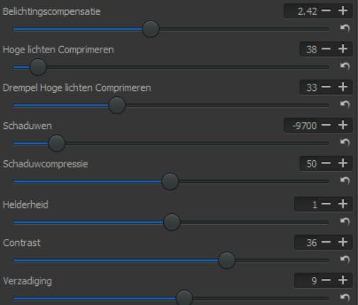 Bewerkingen zijn niet-destructief. Je kunt ze aanpassen en terugdraaien.
