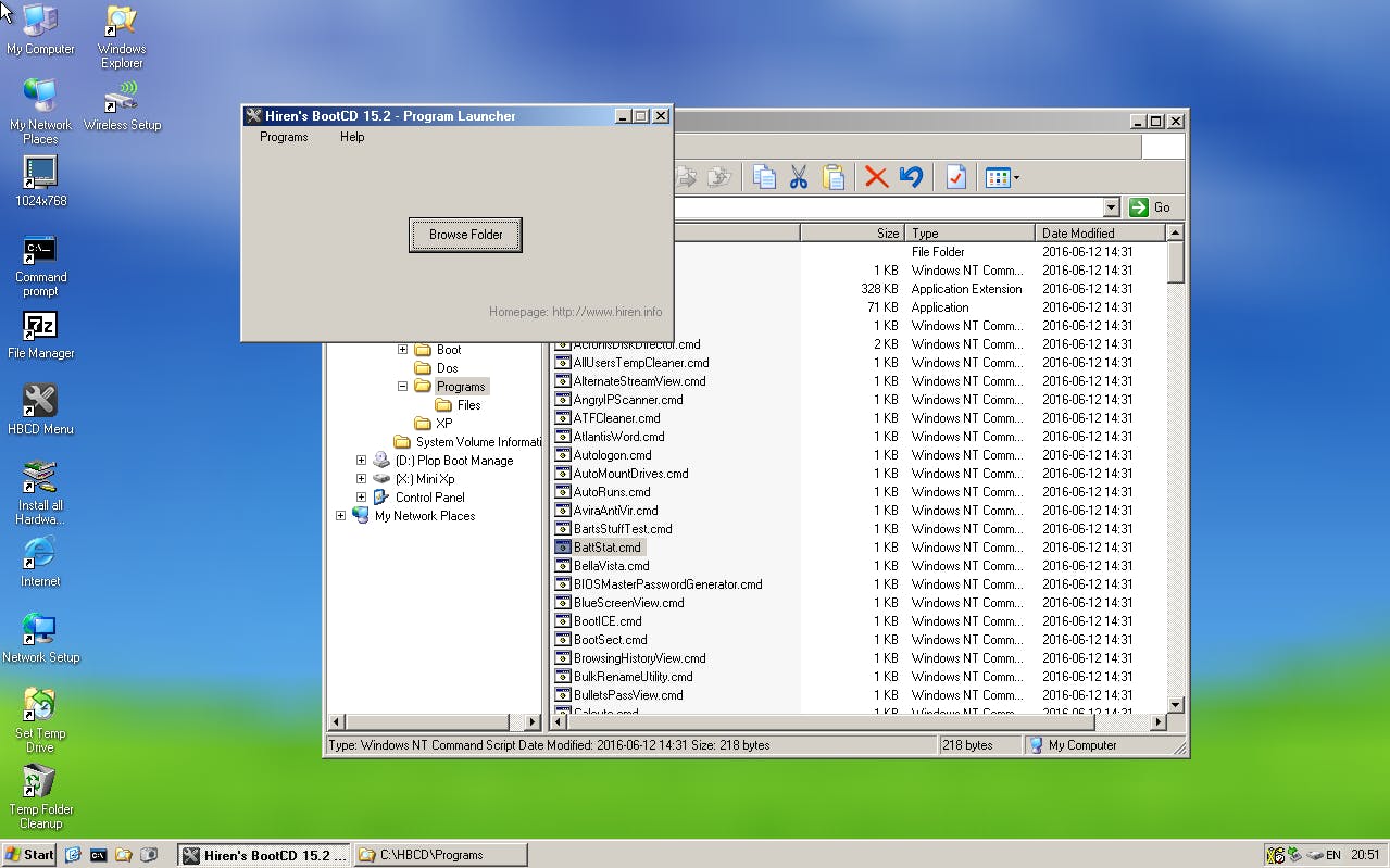 Hiren’s BootCD komt onder andere met een Windows XP-omgeving om problemen mee op te lossen.