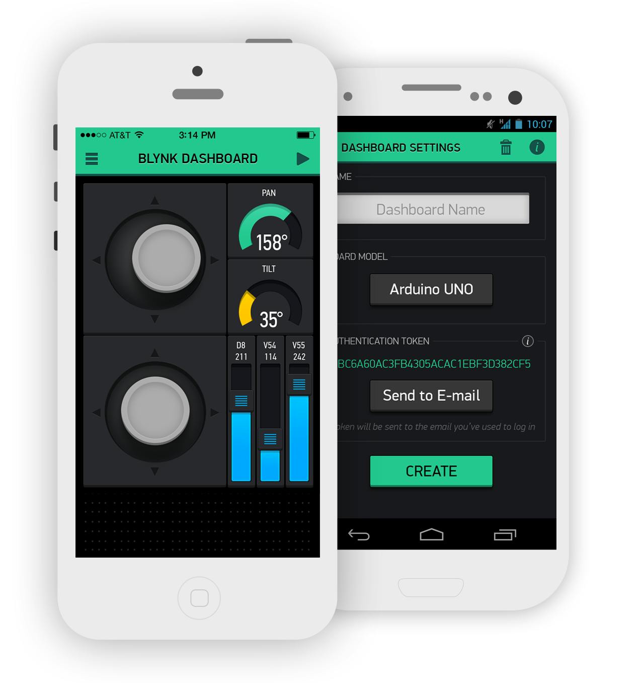Er zijn apps waarmee je je Arduino-project kunt besturen, Blynk is een voorbeeld.