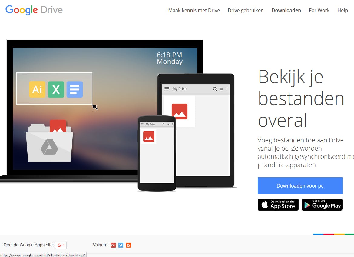 Om gemakkelijk bestanden van je pc naar de cloud te krijgen, download je het programma van de betreffende clouddienst.