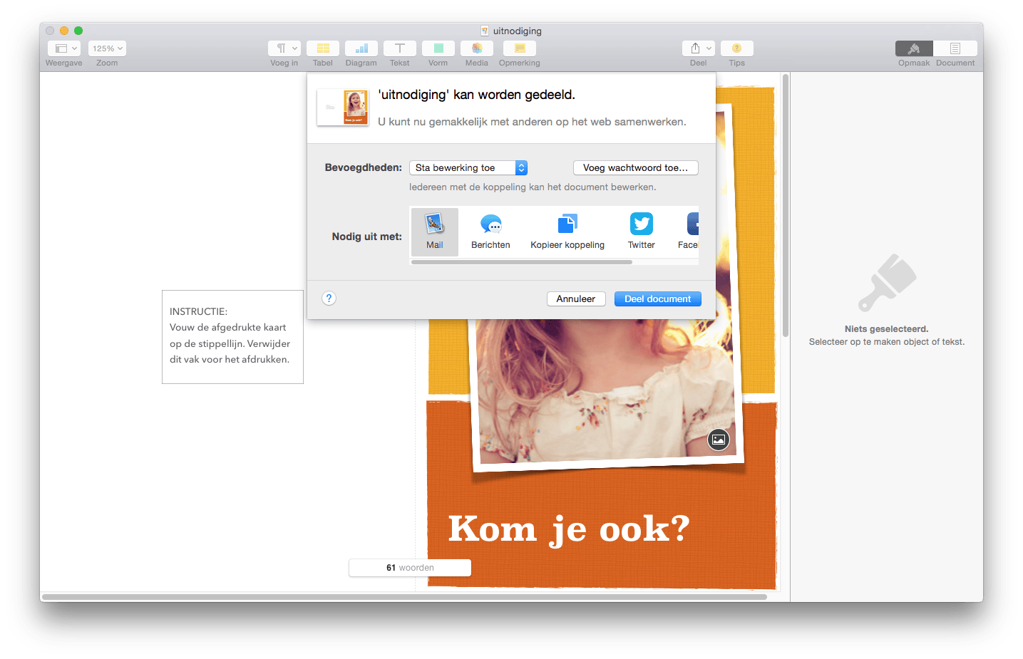 Delen is heel eenvoudig en kan op verschillende manieren.