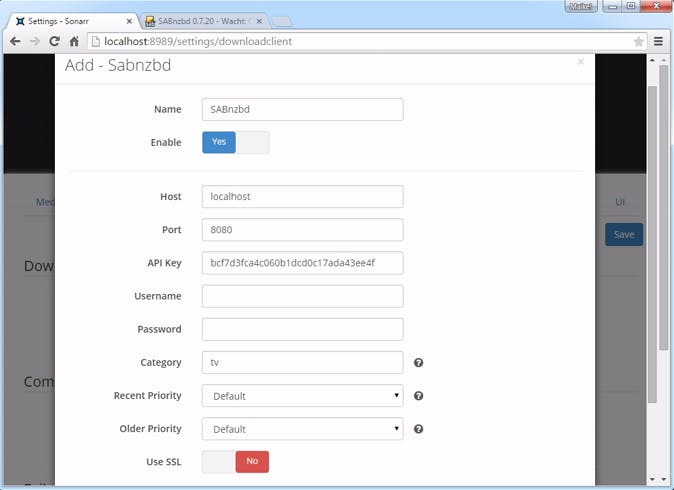 Tip 10 Via een unieke API-sleutel communiceren SABnzbd en Sonarr met elkaar.