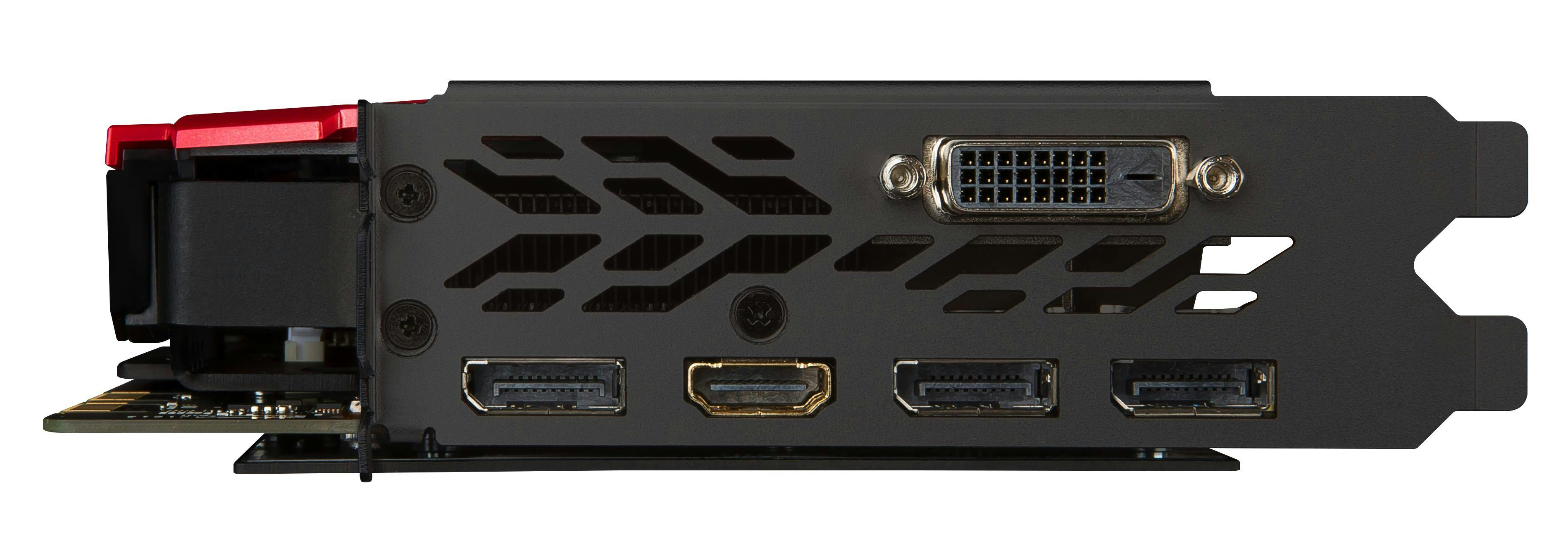 De kaart heeft met drie keer DisplayPort, HDMI en DVI genoeg aansluitingen.