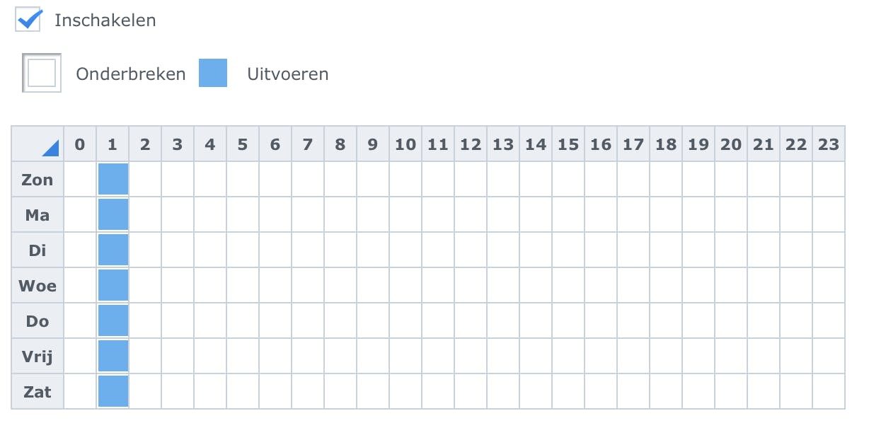 Plan je back-up zo complex of simpel mogelijk als je wilt.