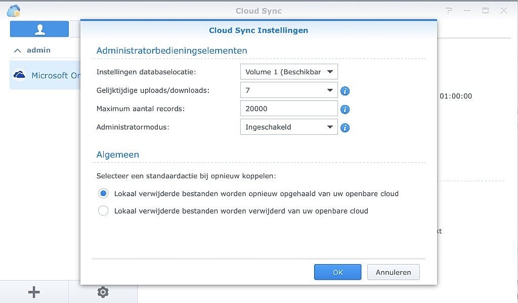 Door het aantal gelijktijdige uploads te verhogen, verloopt de back-up mogelijk sneller (maar erg afhankelijk van de uploadsnelheid van je internetverbinding!)