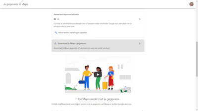 Google Maps: download je gegevens