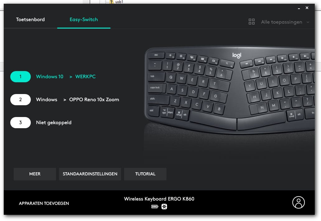 Je kunt drie apparaten koppelen.