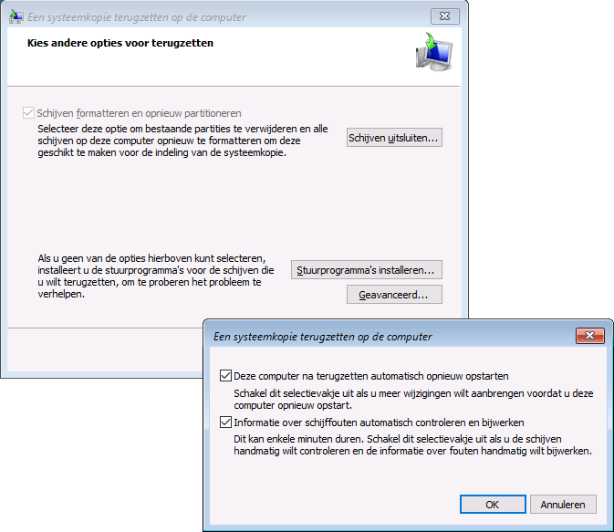 17 We raden aan deze twee vinkjes ingeschakeld te laten.