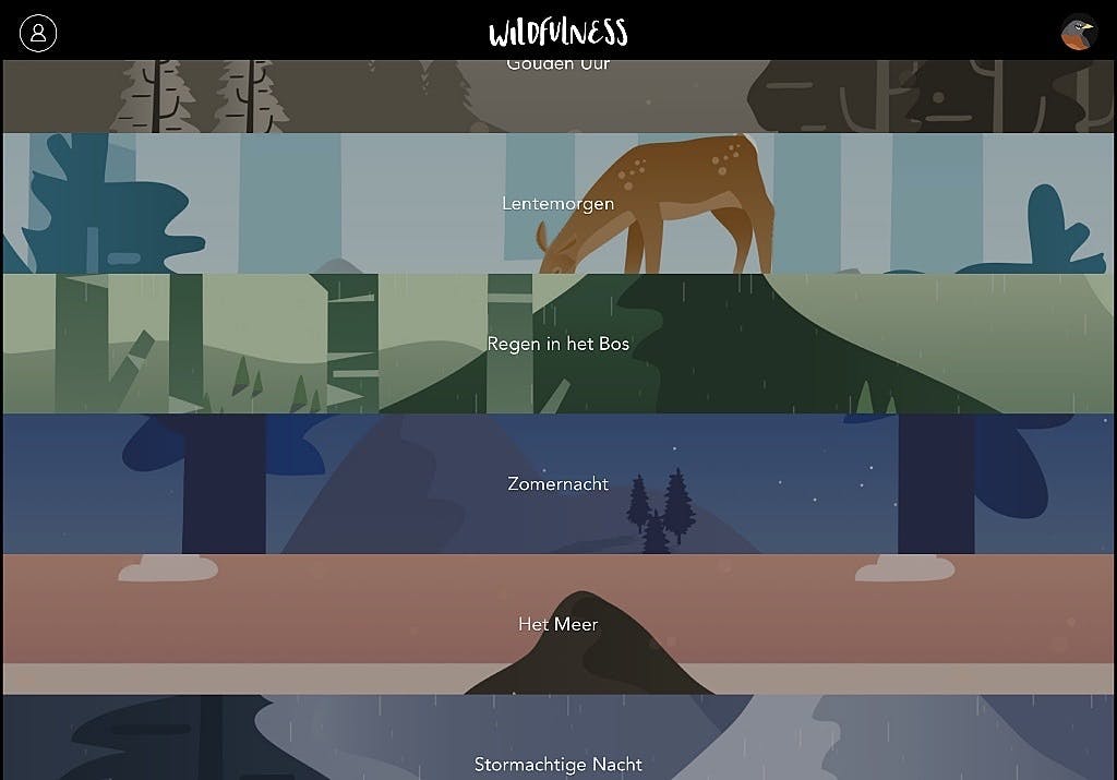 Teletransporteer jezelf weg uit een hectische omgeving met rustgevende natuurgeluiden.