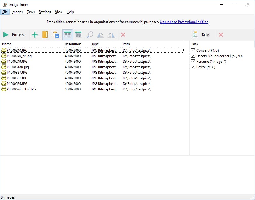 Tip 06 Laat allerlei standaardbewerkingen los op vele foto’s tegelijk.