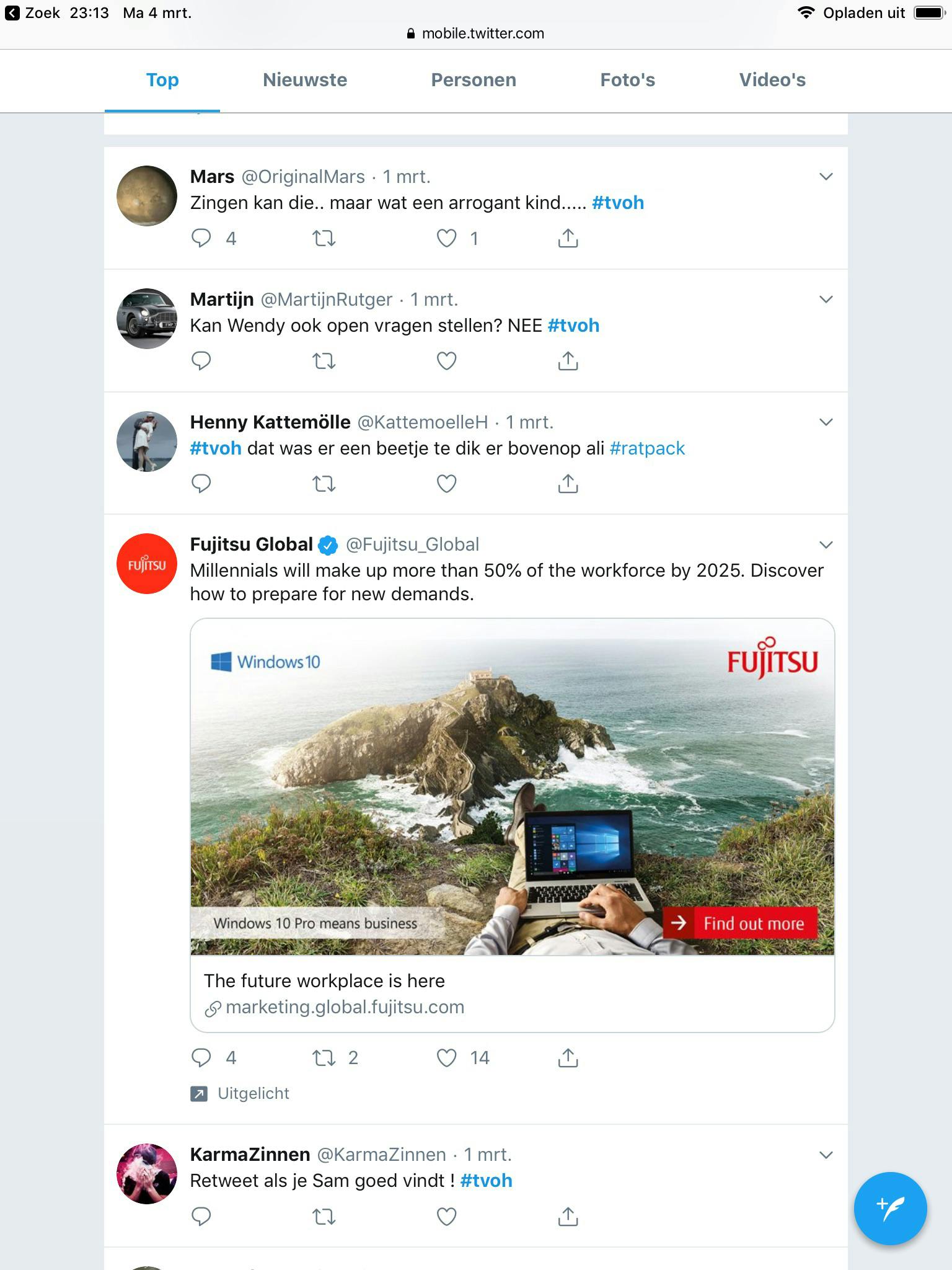 05 Een tweede beeldscherm kan ook een tweede scherm naast je tv betekenen, waarbij je een sociale laag toevoegt aan de programma’s die je kijkt.