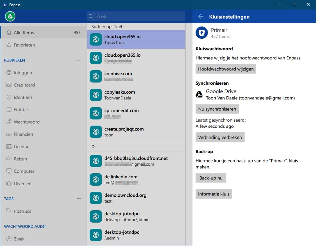 Bepaal zelf of en waar je back-upt en synchroniseert met de cloud.