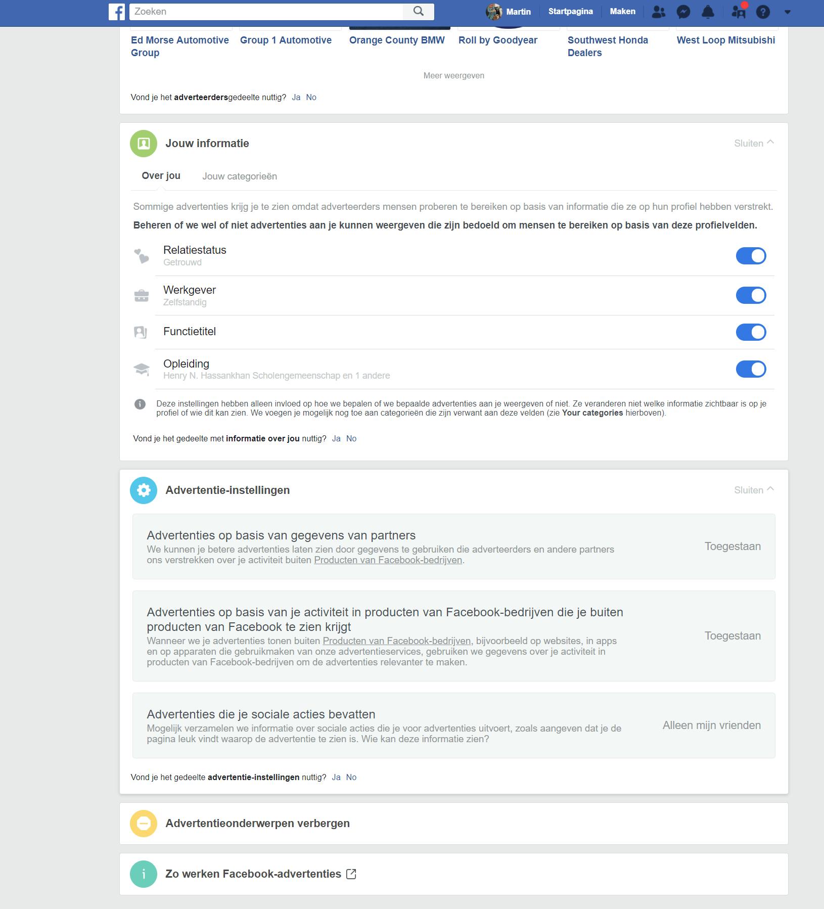 Het uitschakelen van persoonlijke advertenties via Facebook is heel eenvoudig.