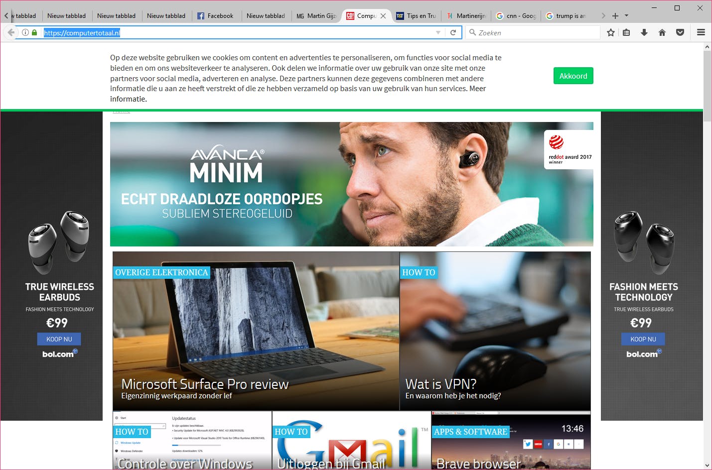 Veel tabbladen? Met behulp van Ctrl+Tab fiets je er pijlsnel doorheen.