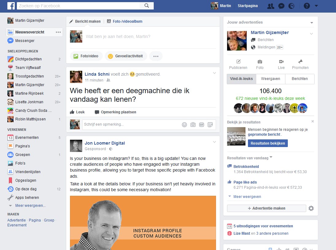 Facebook is dan wel een website, maar prima te bedienen met toetsen.