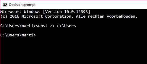 Tip 06 Met een commando kun je een map eenvoudig aan een stationsletter koppelen.