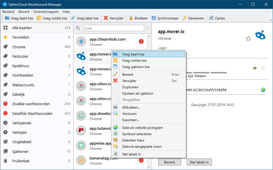 SafeInCloud: een mooie balans tussen gebruiksvriendelijkheid en functionaliteit.