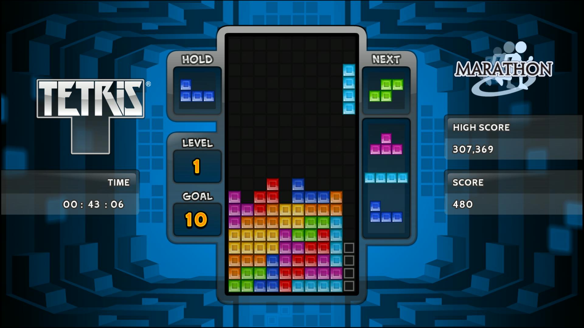 Tetris is na al die jaren nog steeds net zo leuk om te spelen. Een geoefende speler kan er overigens wel lang mee bezig zijn.