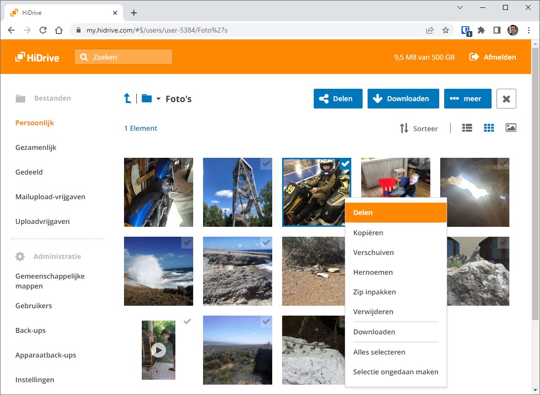Met de HiDrive-app heb je je complete foto- en videocollectie bij de hand op al je mobiele apparaten.