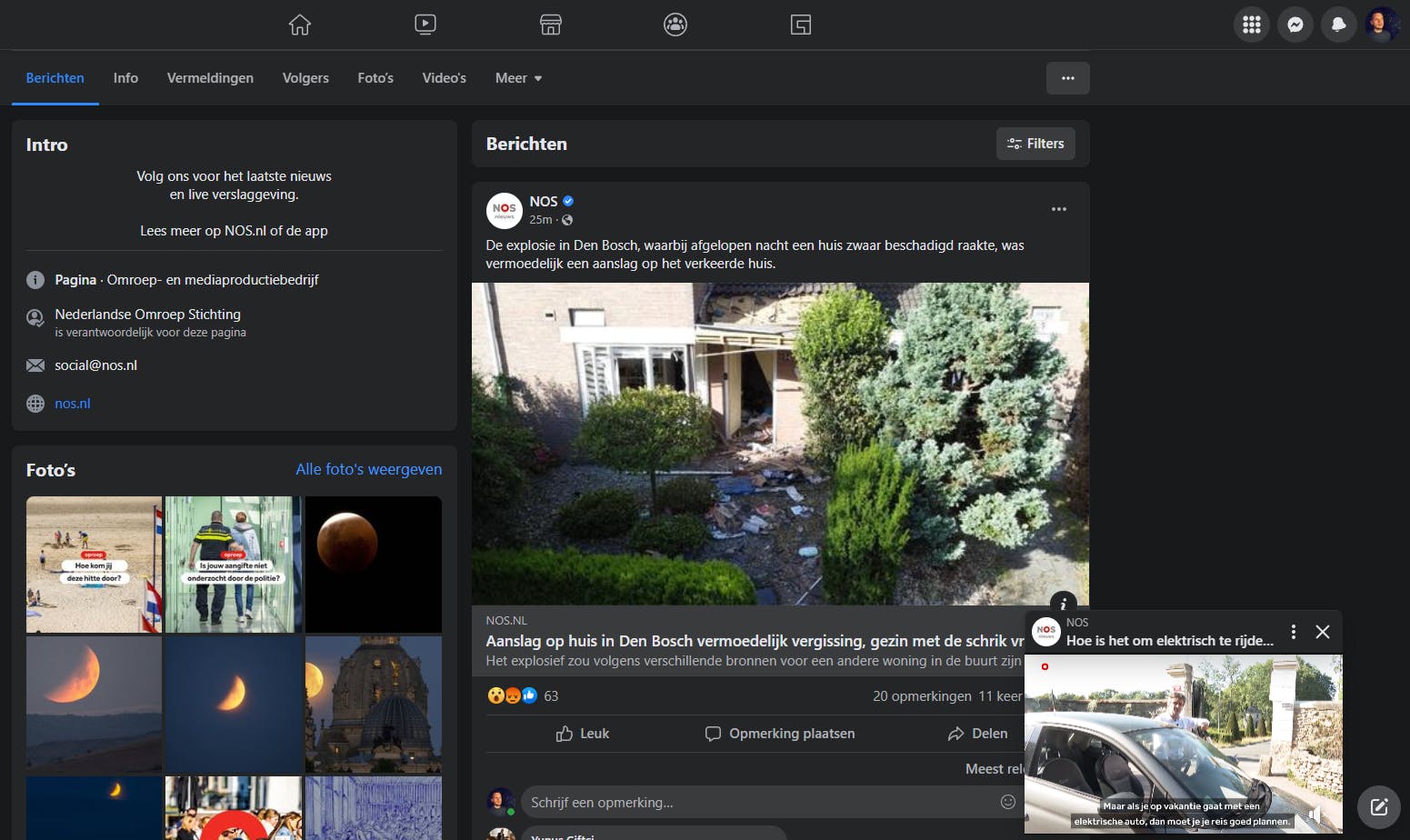 Weinig platformen bieden een PiP-modus aan. Facebook ondersteunt de functie alleen op een desktop-pc.
