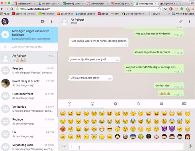 WhatsApp is prima in de browser te gebruiken.