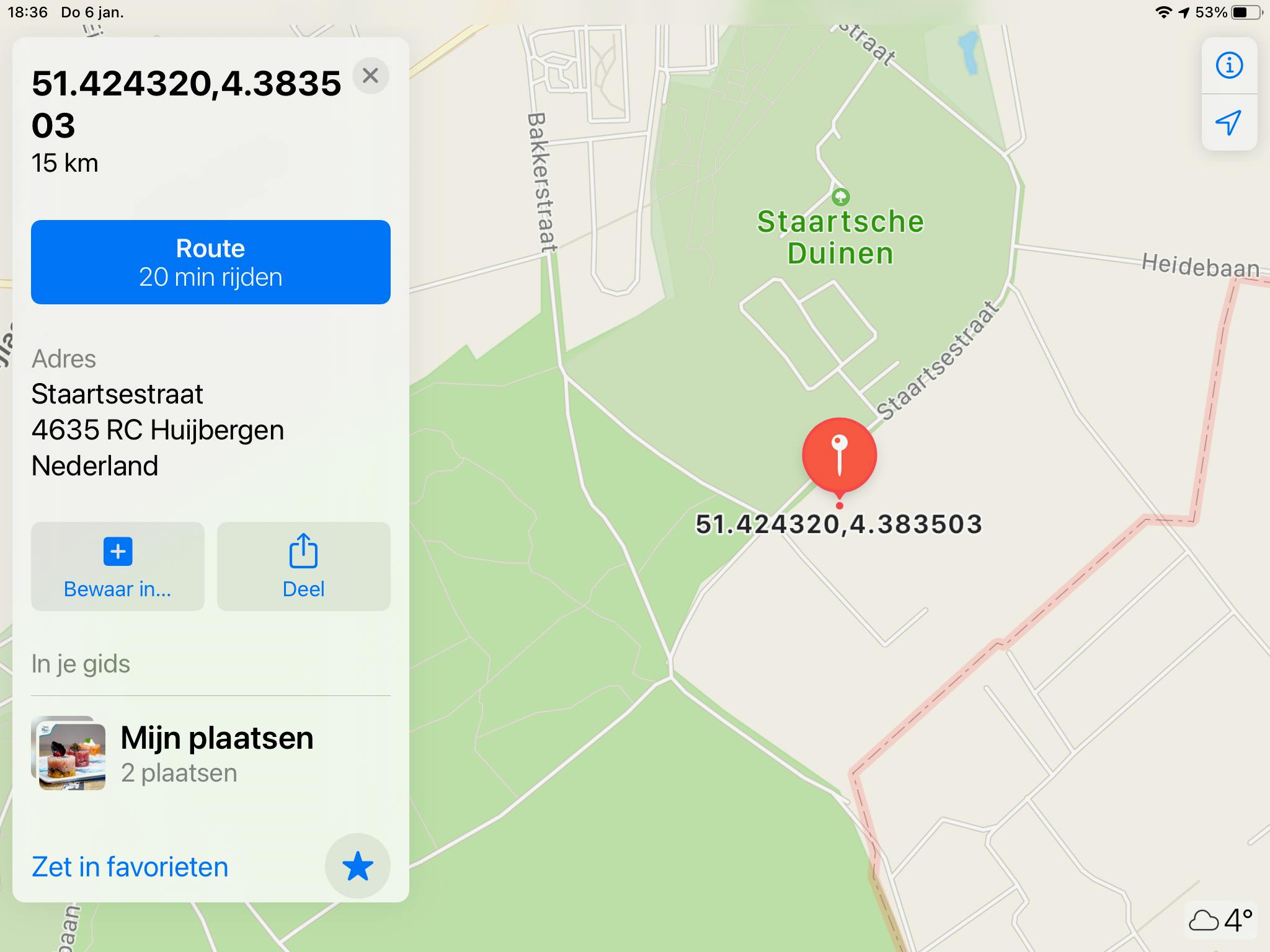 Siri toont op een kaart waar de foto is gemaakt.