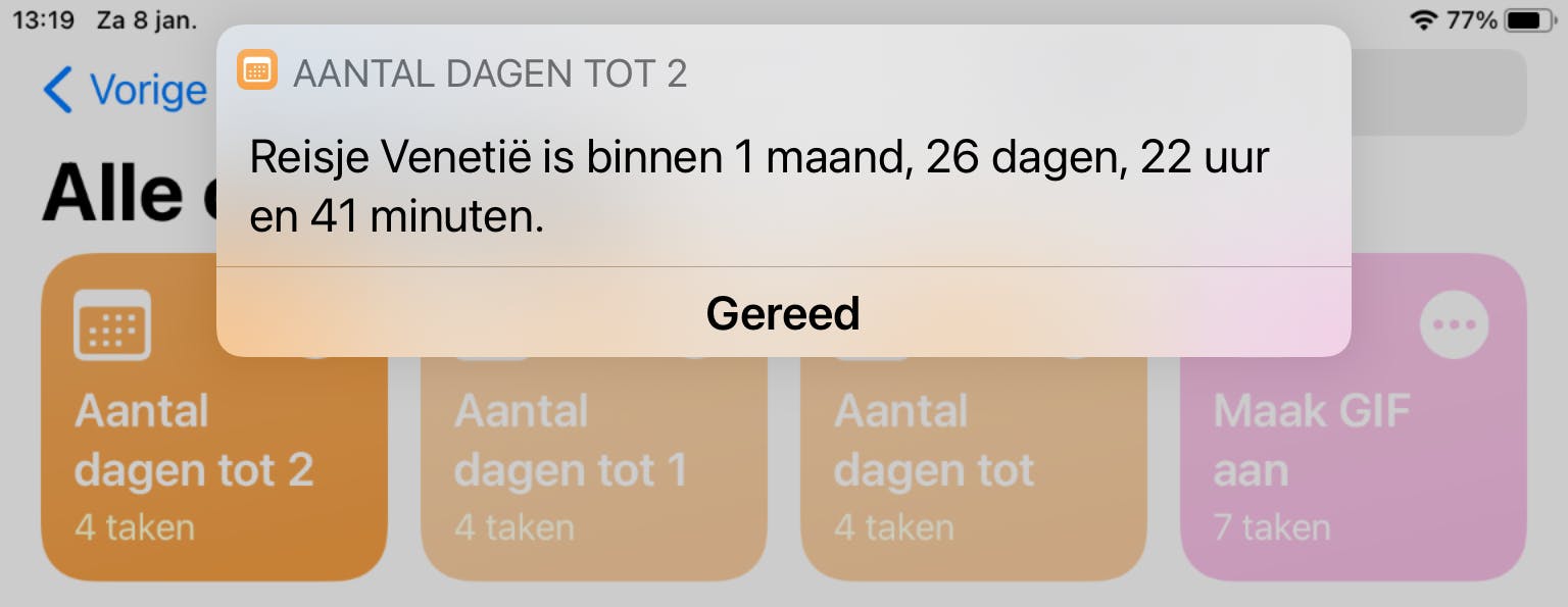 Je kunt aftellen naar verschillende data.