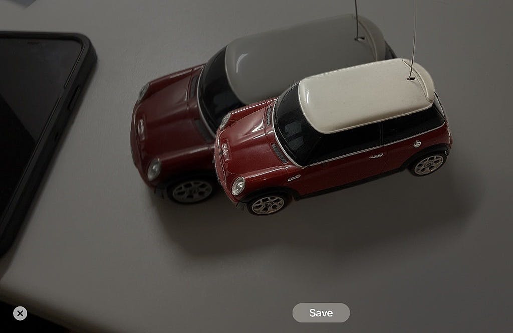 De uitsnede wordt direct na het maken van de foto gemaakt.