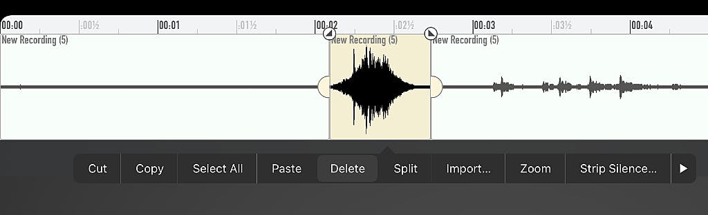 Verwijderen van een afgesplitst onderdeel.