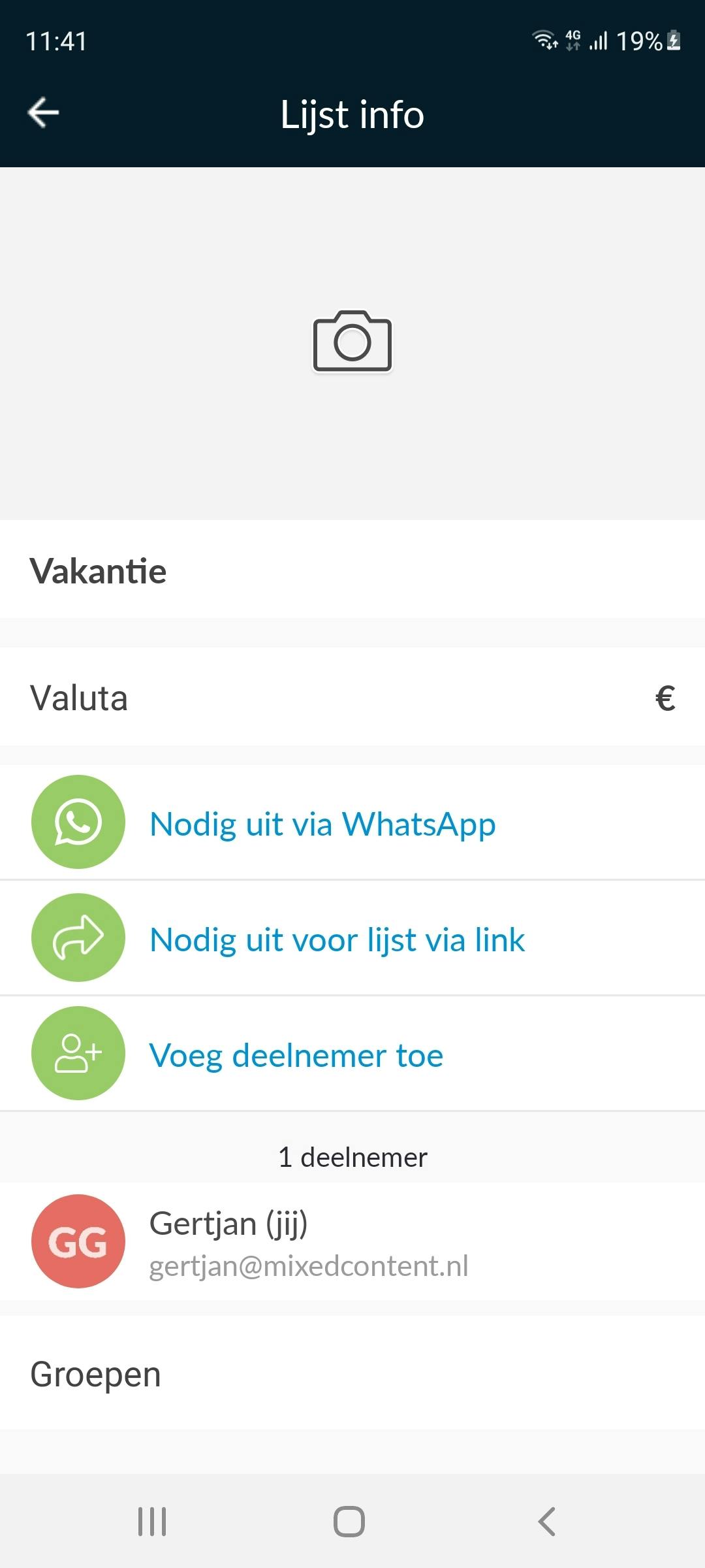 Na het maken van een lijst kun je deze delen met andere gebruikers.