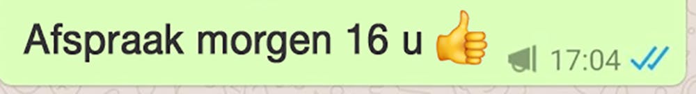Iedereen heeft het bericht ontvangen en gelezen.