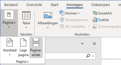 Gebruik altijd pagina-einden.