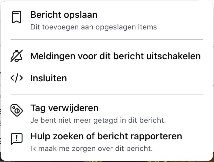 Tip 07 Je kunt eventueel een tag verwijderen en het bericht rapporteren.