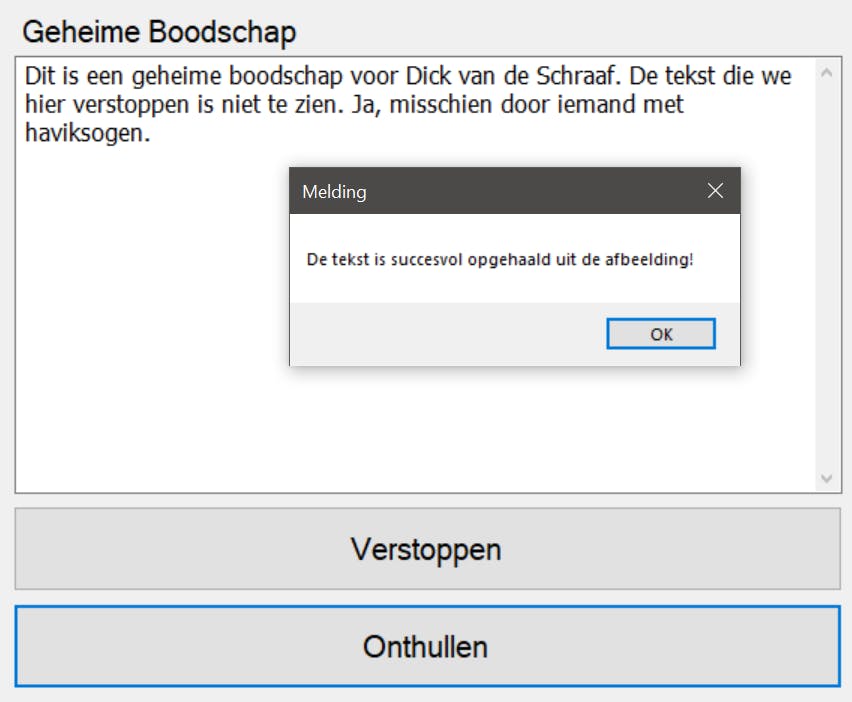 En dan even testen om te zien of de actie is geslaagd.